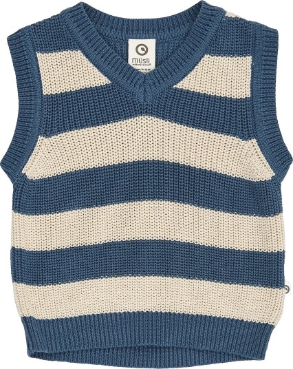 Müsli Knit Stripe Vest Baby NAVY 86