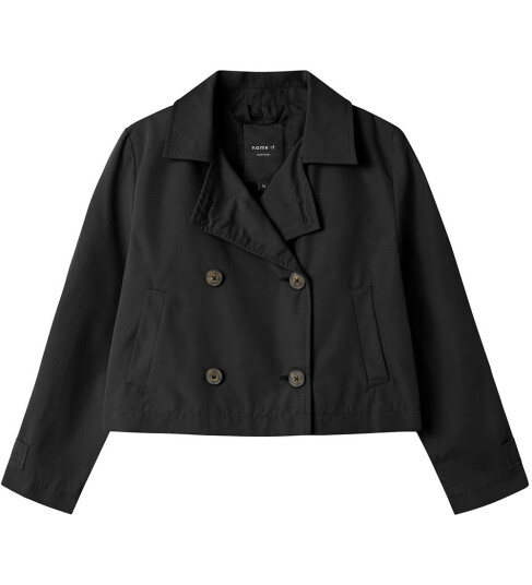 name it Nkfmadelin Trench Coat Short Black 128