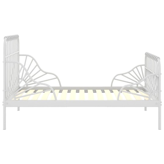 vidaXL Utvidbar sengeramme hvit metall 80x130/200 cm