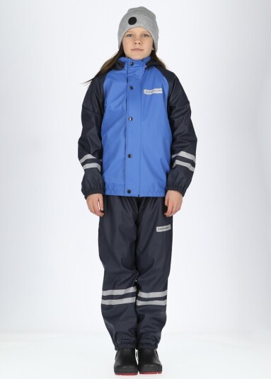 Swedemount Rusk Fleece Rain Set Jr Blue/Dk Navy 70 Regnjakker