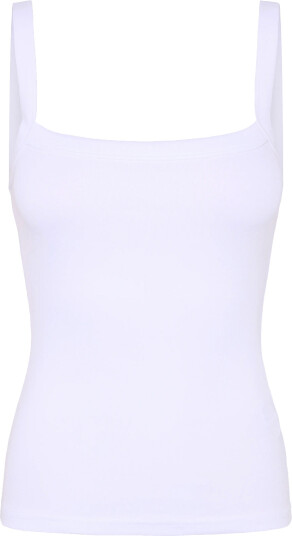 Gina Tricot Tight Fit Rib Singlet White XXS