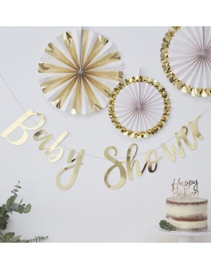Gullfarget Baby Shower Banner 150 cm Oh Baby
