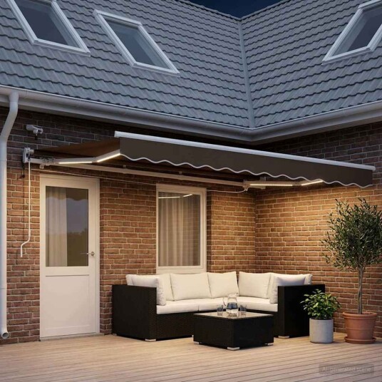vidaXL Uttrekkbar markise Gråbrun 500 × 350 cm Polyester