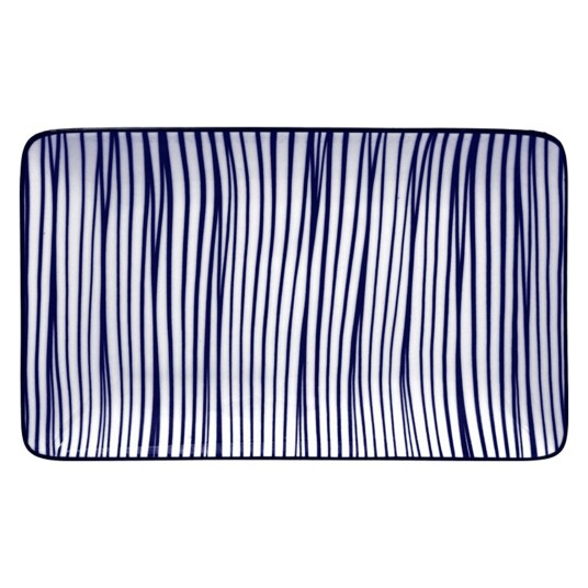Tokyo Design Studio Nippon Blue Sushi Plate 13,5x21 cm Lines Tokyo Design Studio Nippon Blue Sushi Plate 13,5x21 cm Lines