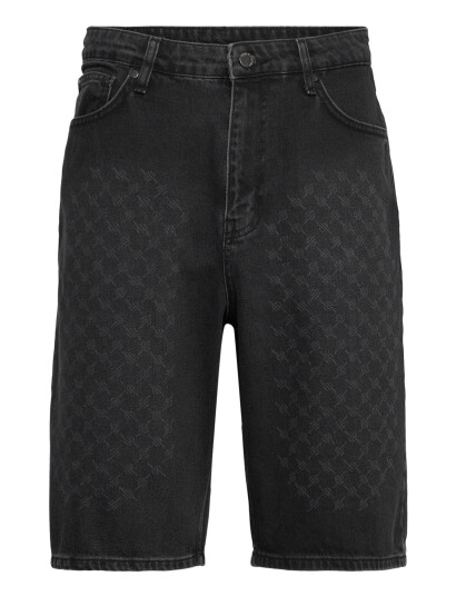 Daily Paper Laser Monogram Denim Shorts - Black - S