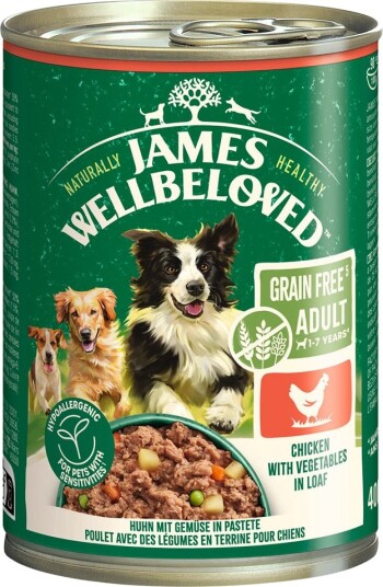 James Wellbeloved våtfôr Hypoallergenic Adult Dog Grain Free i paté kylling 24 x 400 g