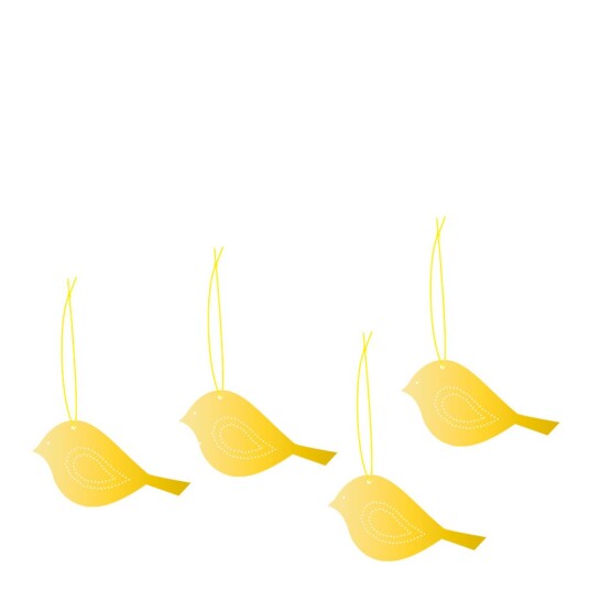 Cooee Deco pynt fugl 3x4 cm 4 stk Cooee Deco pynt fugl 3x4 cm 4 stk