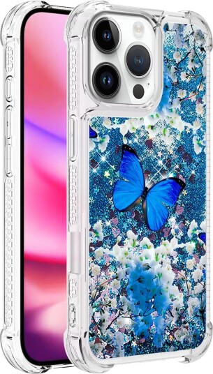 Trolsk Mobildeksel med Flytende Glitter Sommerfugl (iPhone 16 Pro)