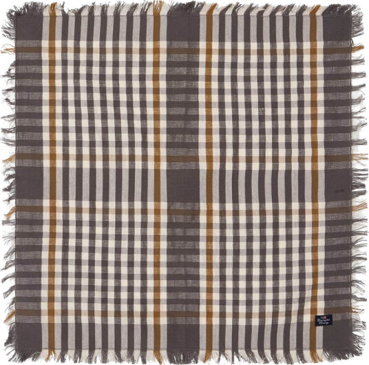 Lexington Rutete serviett med frynser 50x50 cm grå/hvit/fudge Lexington Rutete serviett med frynser 50x50 cm grå/hvit/fudge