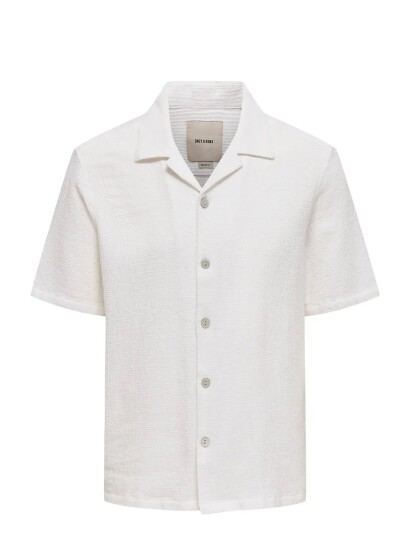 ONLY & SONS Onsbertil Waffle Ss Resort Shirt White XS ONLY & SONS Onsbertil Waffle Ss Resort Shirt White XS