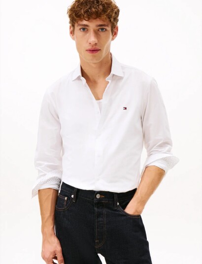 Tommy Hilfiger Flex Dobby Sf Shirt White S Tommy Hilfiger Flex Dobby Sf Shirt White S