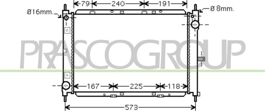 PRASCO DS011R008 Radiator motorkjøling