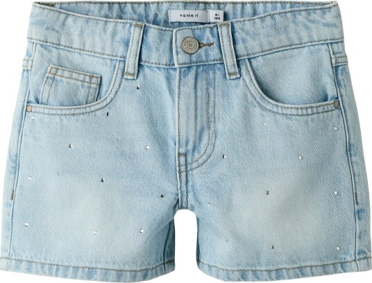 Name It Nkfrose Denim Shorts for Barn med Rhinestones Blå 122