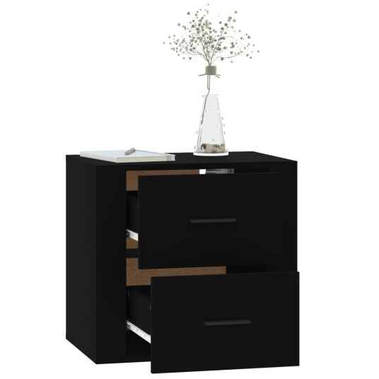 vidaXL Veggmontert nattbord svart 50x36x47 cm