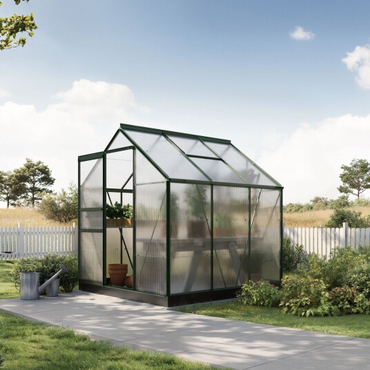 Drivhus Bruka Grønnlakkert Kanalplast, 3,7 M²