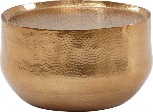 Sofabord Wohnling rundt metall 60 cm hammerutseende, orientalsk stil Gull - Gull