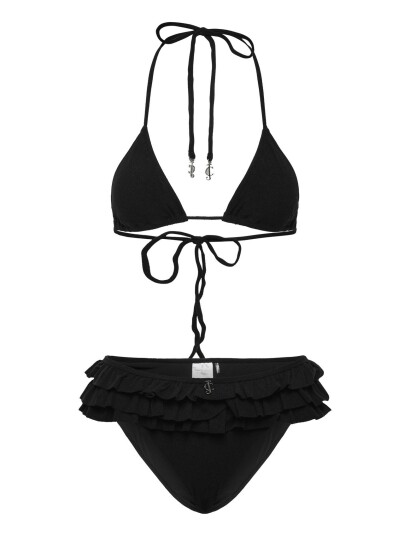 Juicy Couture Heritage Towelling Frilly Bikini Black XS