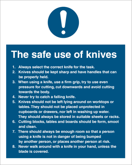 The safe use of knives