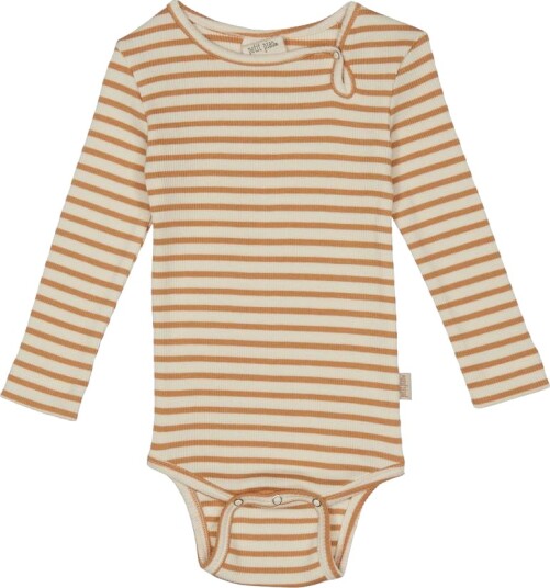 Petit Piao LS Stripete Modal Body Clay/Eggnog (56 / 1 2 mnd)