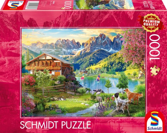 Schmidt Spiele 58886 Puslespill - 1000 brikker - Avslapning i Dolomittene