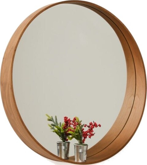 Aldrosin vegghengt speil Rund 60 cm Hvit