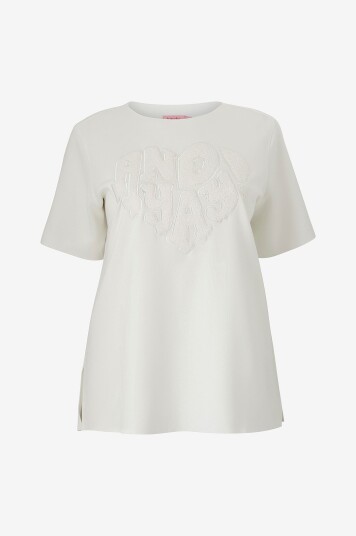 Anyday - Topp Alina 114 - T-shirt - Hvit