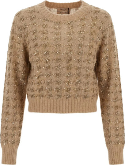 Twinset Dame Strikkevarer Brun M,