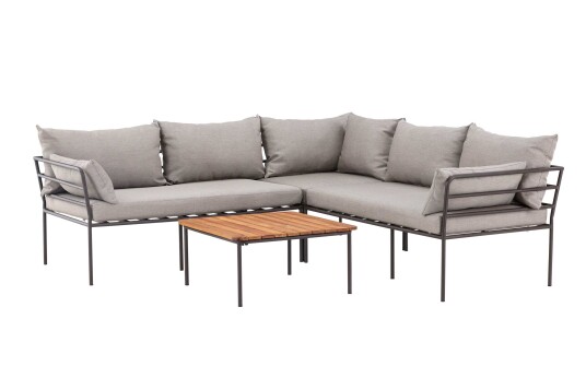 Venture Design Penh sofagruppe Beige/sand 2 stk 2 seters avslutning hjørne og bord 65x65 cm Beige