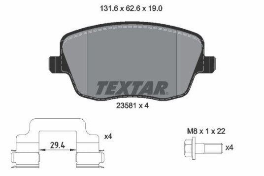 Bremseklosser TEXTAR 2358101 Bremseklosser TEXTAR 2358101