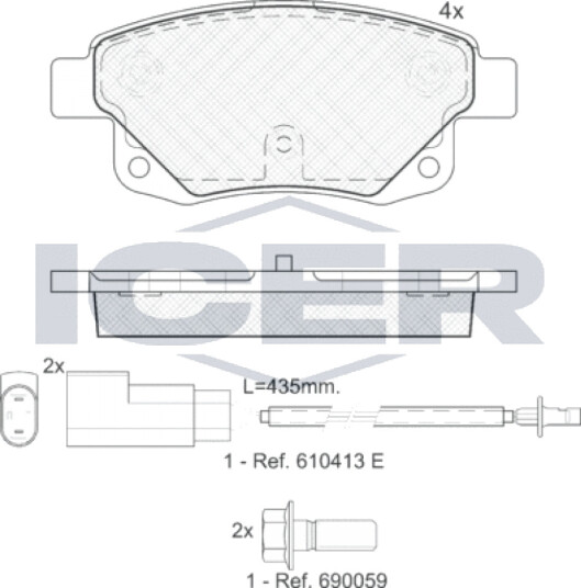 Bremseklosser sett ICER 141794