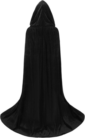Halloween Lang Fløyelskappe med Hette til Voksen