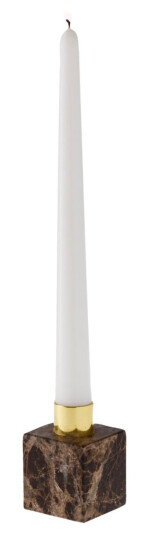 VEGA Lysestake Melda; 4.5x4.5x7 cm (LxBxH); Brun/Gullfarge; 2 Stykk / Forpakning VEGA Lysestake Melda; 4.5x4.5x7 cm (LxBxH); Brun/Gullfarge; 2 Stykk / Forpakning