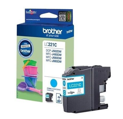Brother LC 221C - Cyan Ink - Blekkpatron Blå