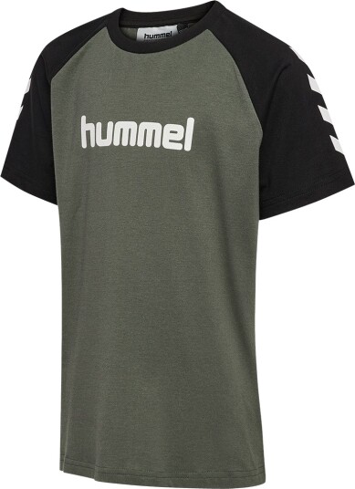 Hummel T skjorte HmlJR Logo Castor Grå Hummel 7 8 år (122 128) T skjorte Armygrønn Hvit Svart