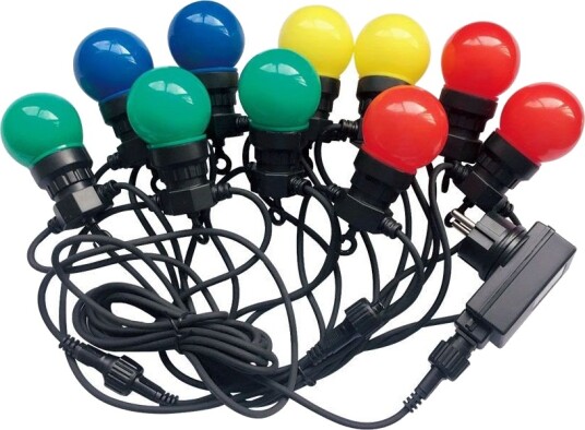 V Tac LED lyskjede med 20 stk. fargede pærer   0,5W pærer 10 meter inkl. lyskilde