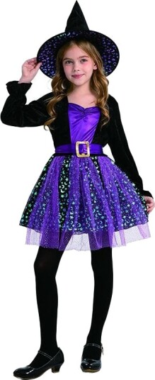 Sparkle Witch Halloween Kostyme 9–10 år 130–140cm NTI-887448 Sparkle Witch Halloween Kostyme 9–10 år 130–140cm NTI-887448