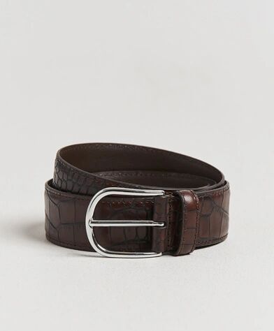 Anderson's Embossed 3,5cm Leather Belt Brown