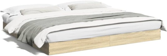 Sengeramme sonoma eik 200x200 cm konstruert tre 8721102598562