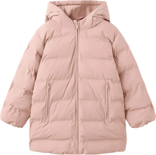 Mango Long Padded Anorak With Hood Pink 146