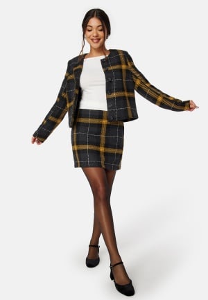 VILA Lillas Mini Skirt Black Checks:Multi 34