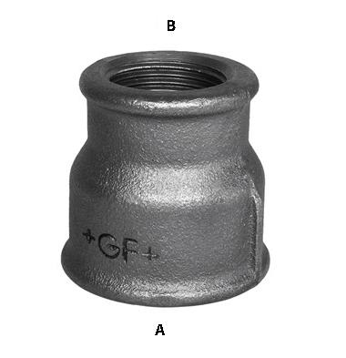GF Sort Overgangsmuffe 1 1/2" x 1 1/4" til Varmeinstallasjoner