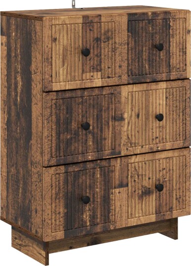 vidaXL Skuffeskap Gammelt tre 66 x 34,5 x 90 cm Konstruert tre