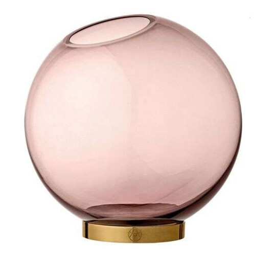 AYTM Globe vase small rosa-messing
