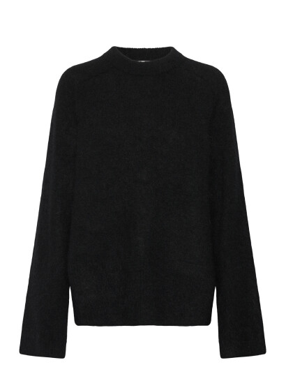 Second Female Brookline Knit Raglan O Neck   Black   S x 65