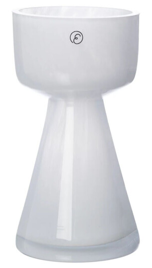 Ernst løkvase glass 15 cm Hvit