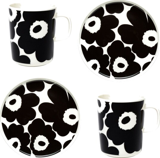 Marimekko Unikko frokostservise Hvit-svart