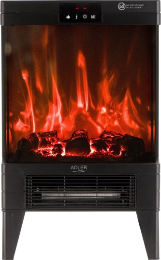 Adler Elektrisk Peis AD 7755 Med Fjernkontroll 3D Flammeeffekt, 2 Varmenivåer, 1000-2000W