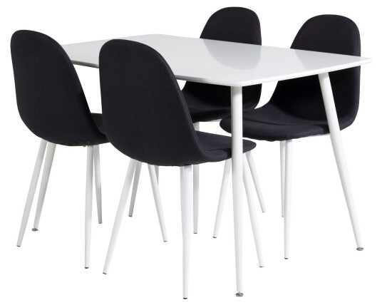 Venture Home Polar Spisegruppe 120 cm Rektangulær med 4 Polar Stoler Sort