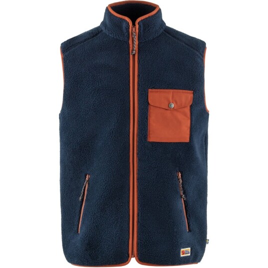 Fjellreven Vardag Pile Fleece Vest M Navy-autumn Leaf L Fjellreven Vardag Pile Fleece Vest M Navy-autumn Leaf L