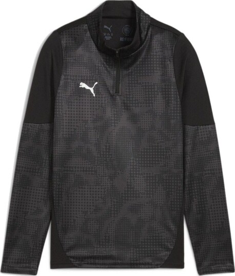 PUMA Treningsskjorte teamCUP 1/4 glidelås PUMA Svart/PUMA Sølv/Mørkegrå Barn størrelse 164 cm